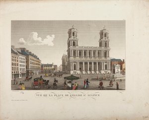 Vista della piazza della Chiesa di Saint-Sulpice da Henri Courvoisier Voisin